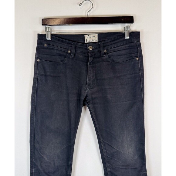 Acne Studios Mens Jeans Black Denim Max Cash Skinny Slim Stretch Dark Wash 30x28 - Picture 3 of 10